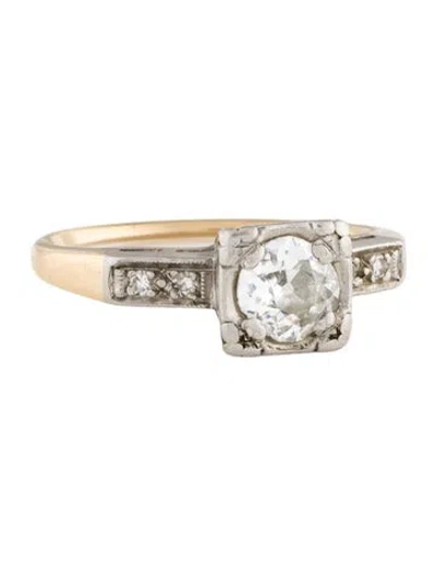 Pre-owned Ring Two-tone Diamond Engagement  In Multi