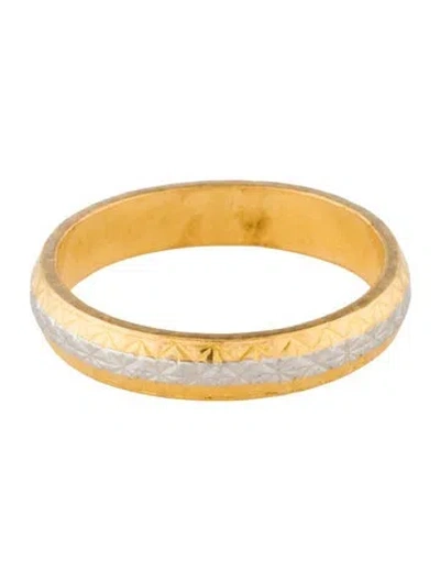 Pre-owned Ring Two-tone Textured Band In Multi