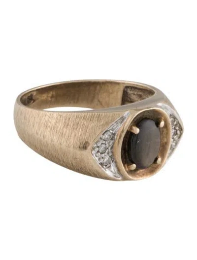 Pre-owned Ring Vintage 10k 1.30ct Star Sapphire & Diamond Cocktail  In Multi