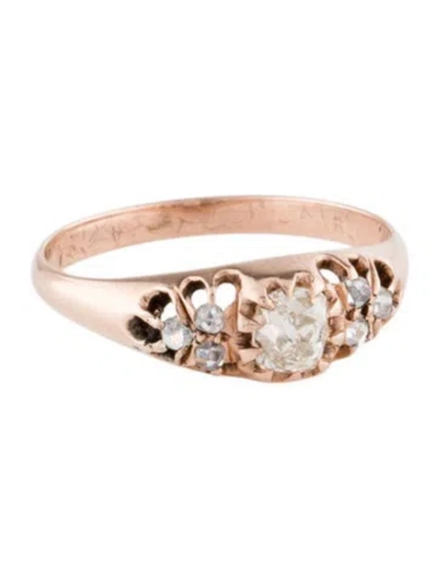 Pre-owned Ring Vintage 10k Diamond Cocktail  In Multi