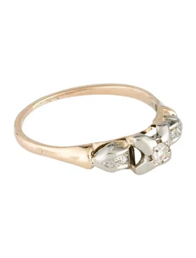 Pre-owned Ring Vintage 10k Diamond Engagement  In Multicolor