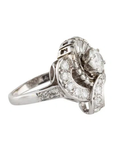 Pre-owned Ring Vintage 14k 1.34ctw Diamond Cocktail  In Multi
