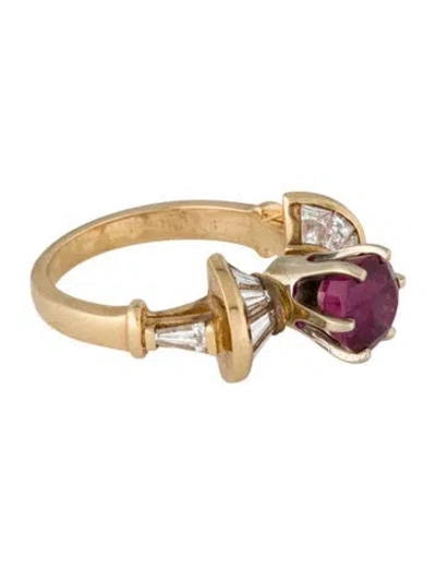 Pre-owned Ring Vintage 14k 2.07ct Ruby & Diamond Cocktail  In Multi
