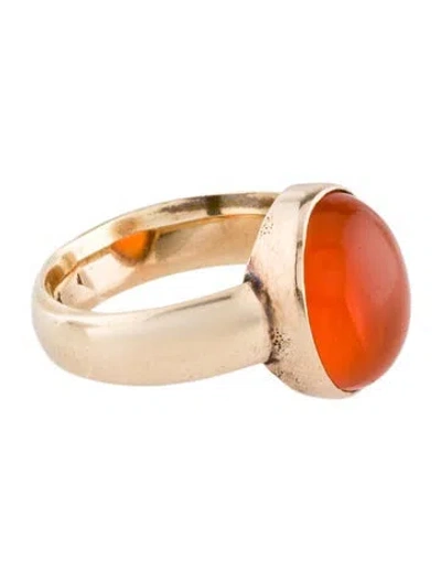 Pre-owned Ring Vintage 14k 6.19ct Carnelian Cocktail  In Multi