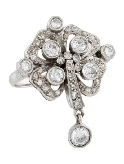 Pre-owned Ring Vintage 14k Diamond Clover  In Multi