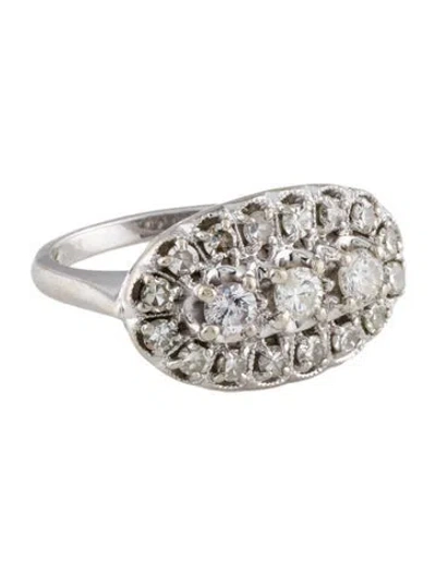 Pre-owned Ring Vintage 14k Diamond Cocktail  In Multi