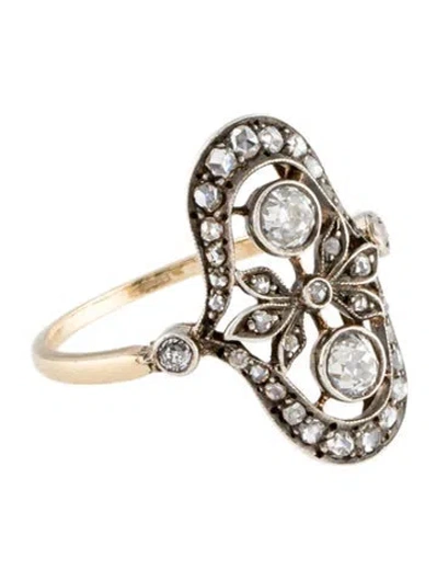 Pre-owned Ring Vintage 14k Diamond Cocktail  In Multi
