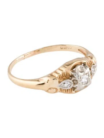 Pre-owned Ring Vintage 14k Diamond Cocktail  In Multi