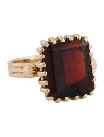Pre-owned Ring Vintage 14k Garnet Cocktail  In Multi