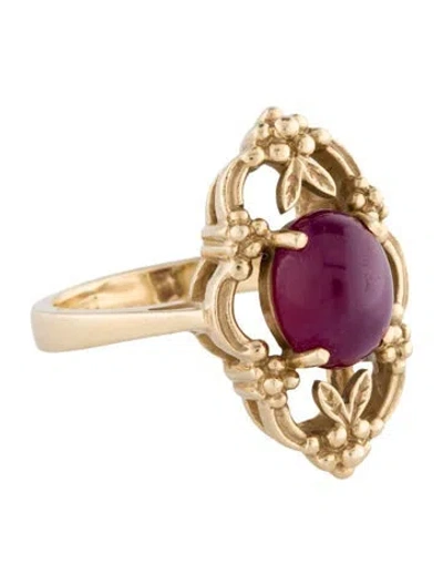 Pre-owned Ring Vintage 14k Synthetic Star Ruby Cocktail  In Multi