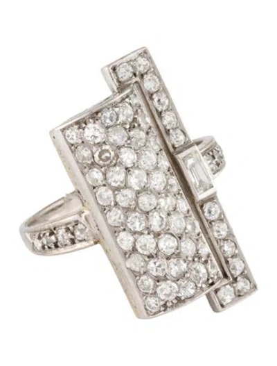Pre-owned Ring Vintage 18k 1.33ctw Diamond Cocktail  In Multi
