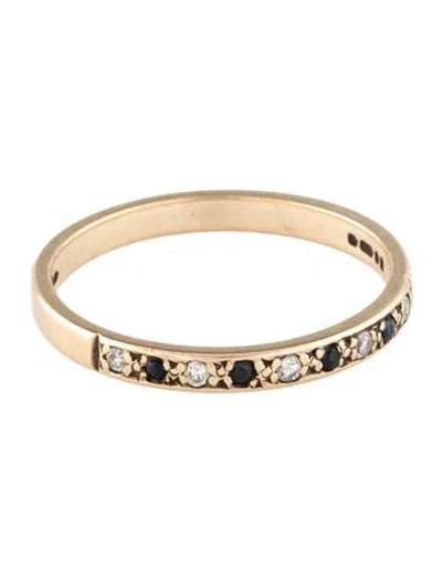Pre-owned Ring Vintage 9k Sapphire & Diamond Band In Multi