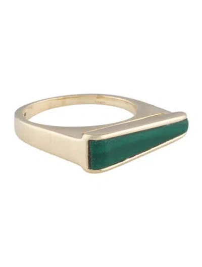 Pre-owned Ring Vintage Grosse 14k Malachite Band  In Multi