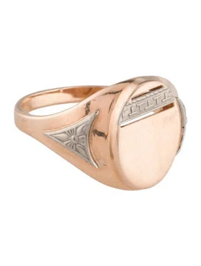 Pre-owned Ring Vintage Two-tone Signet  In Multi