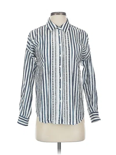Pre-owned Rinku ... Long Sleeve Button Down Shirt In Blue