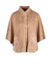 Rino And Pelle Beige Unlined Polyester Cape In Multi