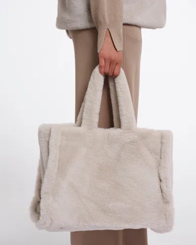 Rino And Pelle Daan Womens Big Faux Fur Shopper In Neutral