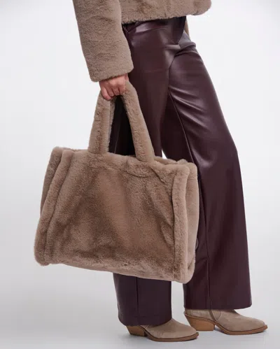 Rino And Pelle Daan Womens Big Faux Fur Shopper In Brown