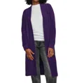 Rino And Pelle Gambler Long Cardigan In Eggplant In Beige
