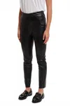 Rino And Pelle Maisa Faux Leather Leggings In Artichoke In Black