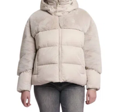 Rino And Pelle Shana Padded Jacket With Faux Fur Details In Birch In White