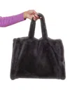 Rino And Pelle Women's Daan Faux Fur Shopper In Graphite In Pink