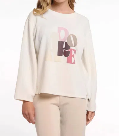 Rino And Pelle Xante Pullover With Print In Snow White In Neutral