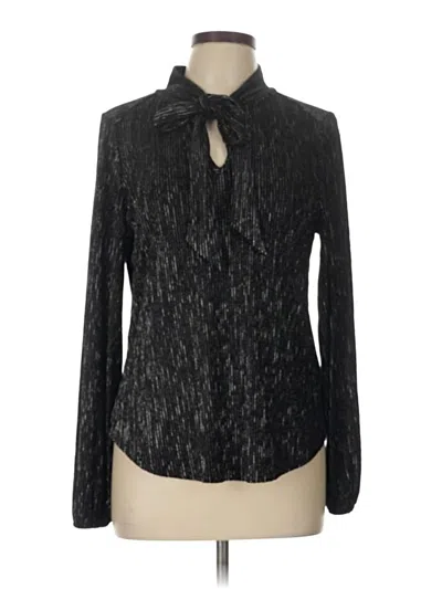 Pre-owned Rio & Rian Long Sleeve Blouse In Black