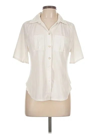 Pre-owned Rio & Rian Short Sleeve Blouse In White