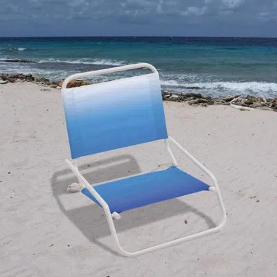 Rio Brands 1-position Blue/white Beach Chair In White;blue