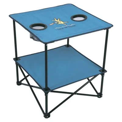 Rio Brands Life Is Good Blue 22" Square Compact Folding Beach Table