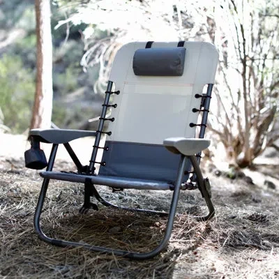 Rio Brands Roped Removable Backpack Chair In Slate And Putty In Blue,white