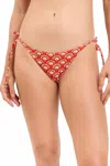 Rio De Sol Floral Bikini Bottom In Scales Lacinho Red In Red