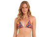 Rio De Sol Seamless Triangle Bikini Top Women's Small Multicolor Swimwear Erk648 In Multi
