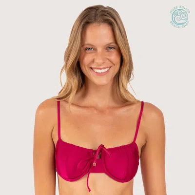 Rio Del Sol Balconet Tie Bikini Top In Shimmer Desejo In Multi