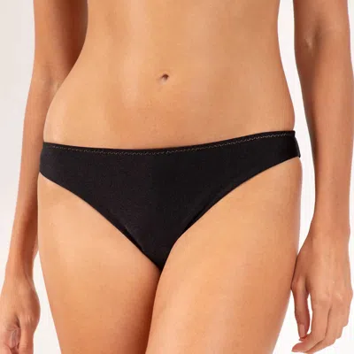 Rio Del Sol Essential Bikini Bottoms In Shimmer Black In Multi