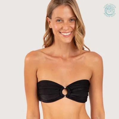 Rio Del Sol Mavi Bikini Top In Shimmer Black In Multi