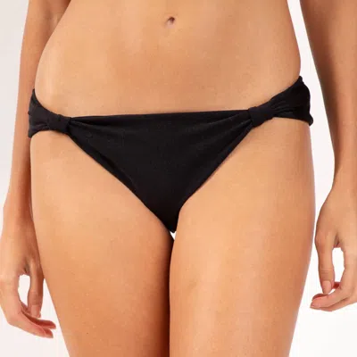 Rio Del Sol Shimmer Mel Bikini Bottom In Black
