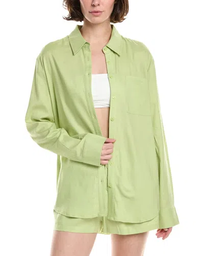 Riot Arden Linen-blend Button Down Top In Multi