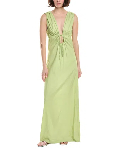 Riot Calli Linen-blend Maxi Dress In Green
