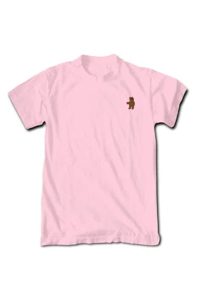 Riot Society Embroidered Bear Cotton T-shirt In Light Pink