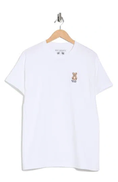 Riot Society Emotional Baggage Embroidered Teddy Bear T-shirt In White