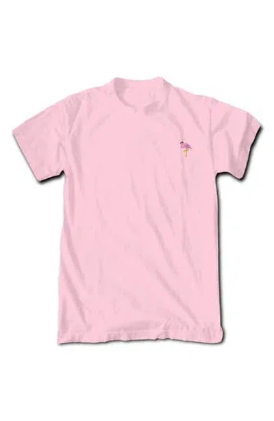 Riot Society Flamingo Embroidered T-shirt In Pink