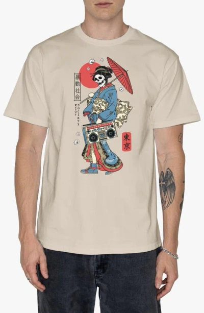 Riot Society Geisha Kicks Graphic T-shirt In Cream