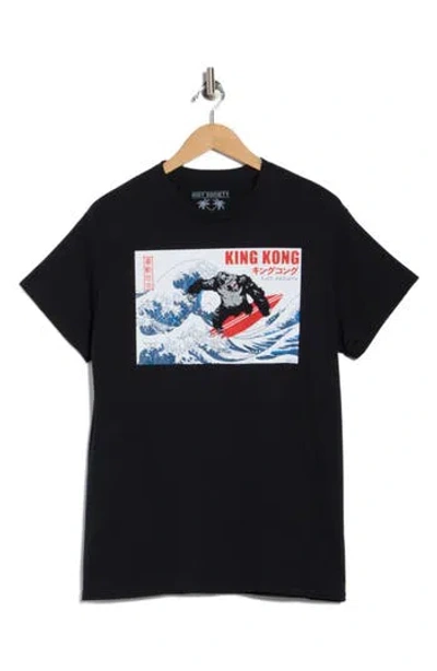 Riot Society King Kong Surfing Cotton Graphic T-shirt In Black