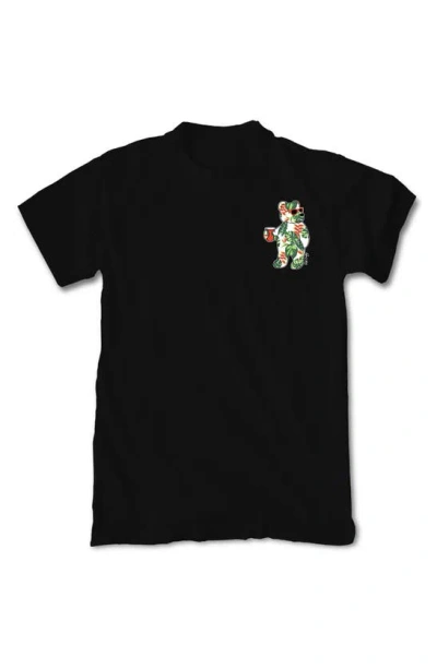 Riot Society Leaves Bear Graphic T-shirt In Black