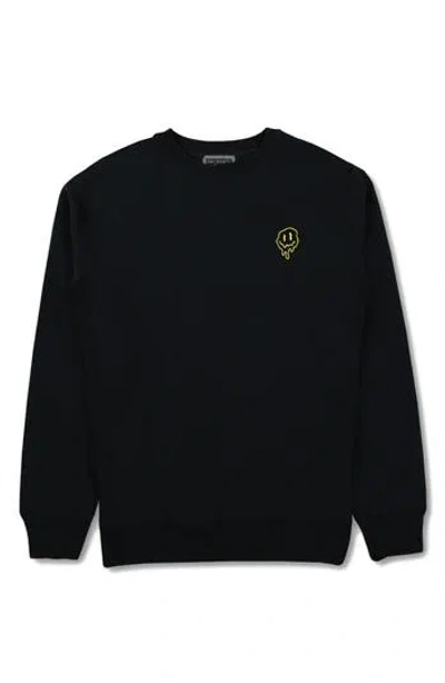 Riot Society Melting Smile Crewneck Sweatshirt In Black