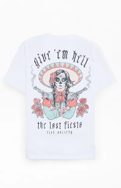 Riot Society Men's Give 'em Hell T-shirt In White