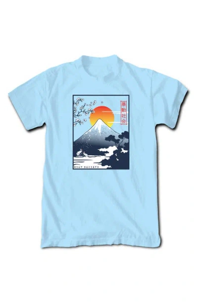 Riot Society Mt. Fuji Graphic T-shirt In Light Blue