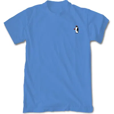 Riot Society Riot Penguiln Cotton Crew T-shirt In Blue